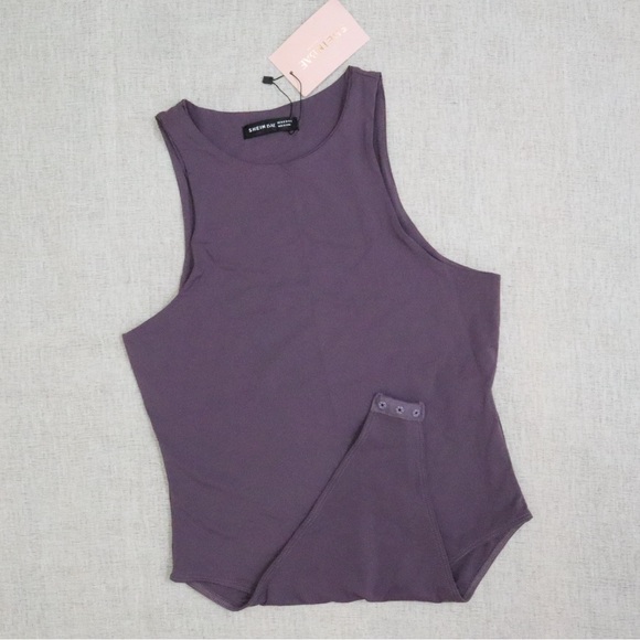 Shein Solid Purple Tank Bodysuit NEW - Picture 2 of 6
